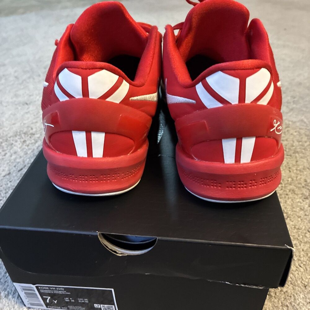 NIKE KOBE Bryant 8 UNIVERSITY RED White SIZE 7 NBA Sneakers - Picture 7 of 16